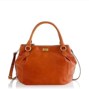 Cognac leather hobo bag